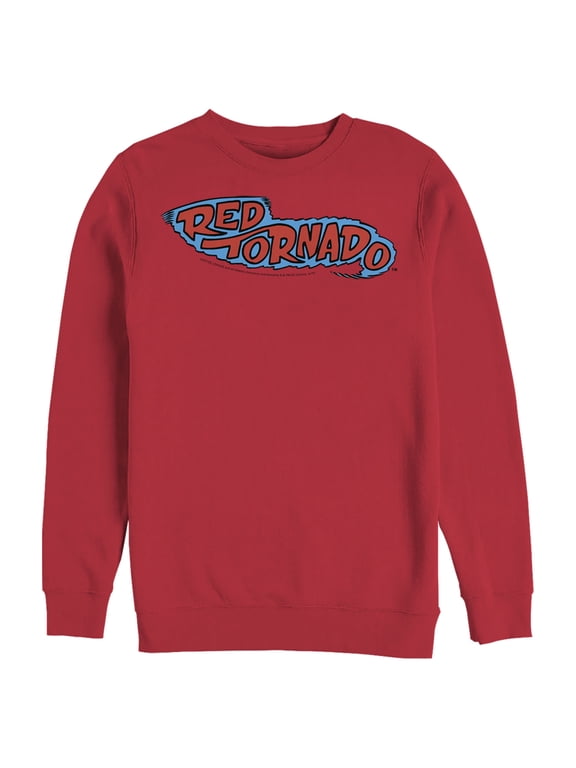 Men's Justice League Tornado Logo Sweatshirt Red Large