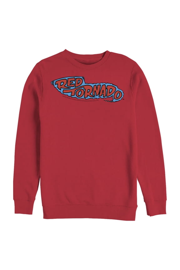 Men's Justice League Tornado Logo Sweatshirt Red Large