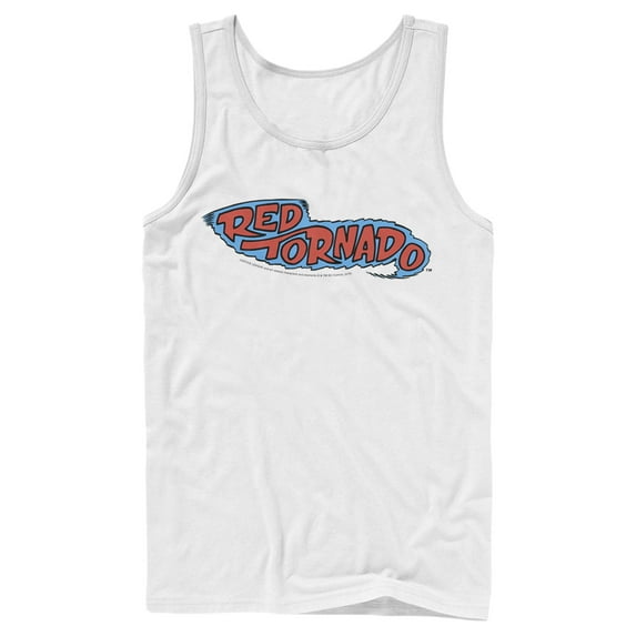 Men's Justice League Tornado Logo Tank Top White Large