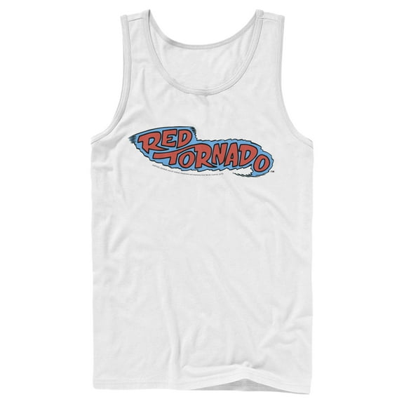 Men's Justice League Tornado Logo Tank Top White X Large