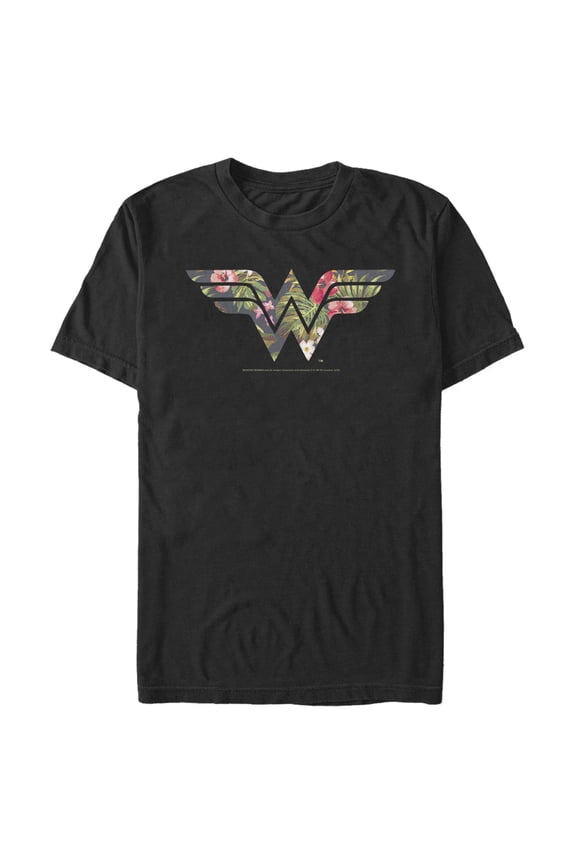 Men's Justice League Tropical Logo Graphic Tee Black 2X Large