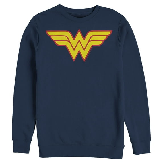 Men's Justice League Two Color Logo Sweatshirt Navy Blue Large