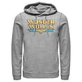 thumbnail image 1 of Men's Justice League Vintage Distressed Logo  Pull Over Hoodie Athletic Heather 2X Large, 1 of 3