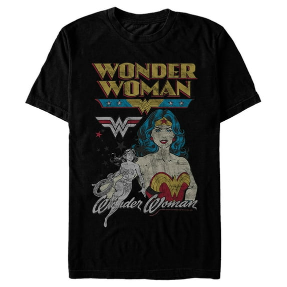 Men's Justice League Vintage Graphic Tee Black 2X Large