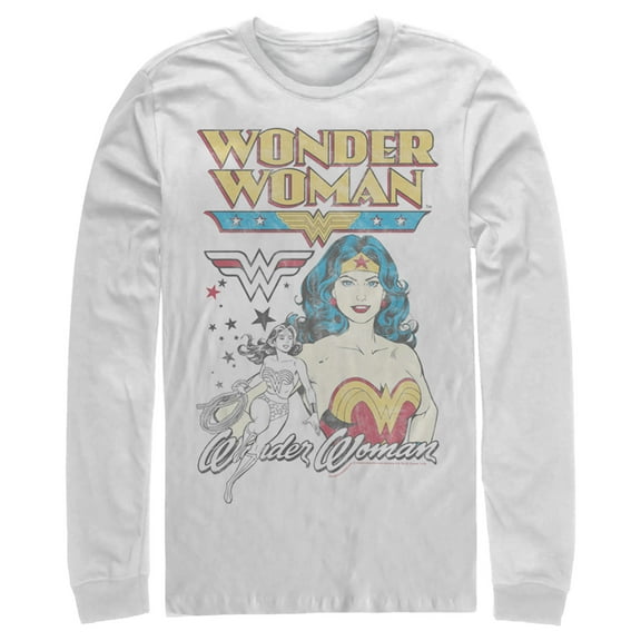 Men's Justice League Vintage  Long Sleeve Shirt White Small