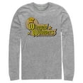 thumbnail image 1 of Men's Justice League Winged Wonders Logo  Long Sleeve Shirt Athletic Heather Medium, 1 of 3