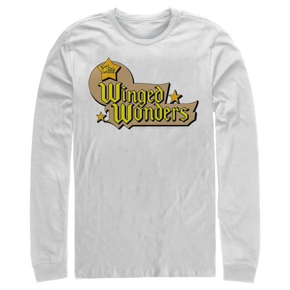Men's Justice League Winged Wonders Logo Long Sleeve Shirt White Small