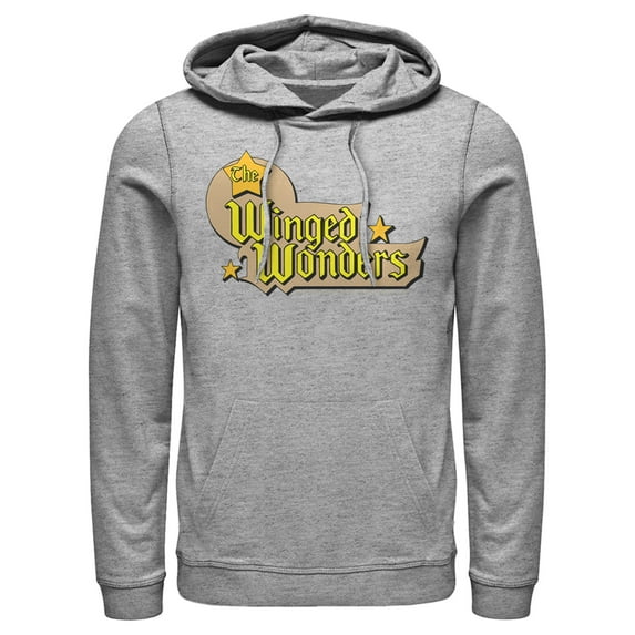Men's Justice League Winged Wonders Logo Pull Over Hoodie Athletic Heather Large
