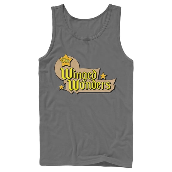 Men's Justice League Winged Wonders Logo  Tank Top Charcoal Medium