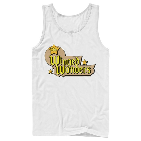 Men's Justice League Winged Wonders Logo  Tank Top White 2X Large