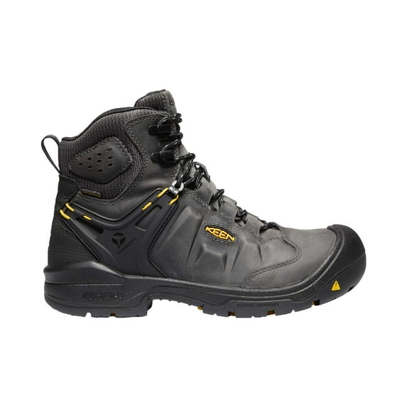 Men's KEEN Utility Dover 6" Waterproof Boot Magnet/Black Leather 7.5 D