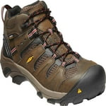 KEEN Utility Men's Lansing Mid Height Steel Toe Waterproof Work Boots, Cascade Brown/Brindle, 10