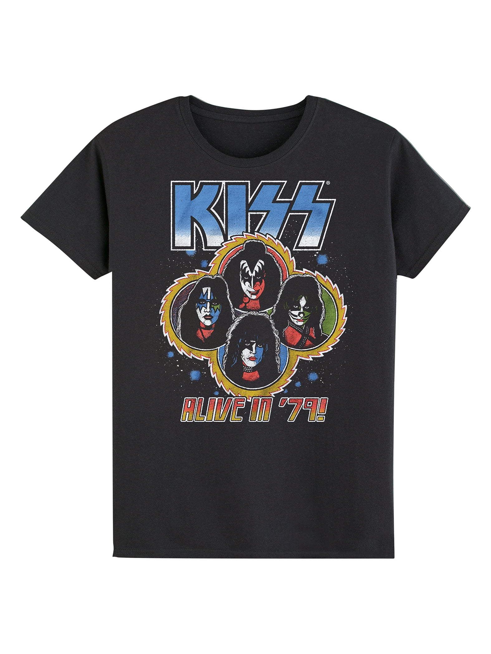Men's KISS Alive In '79 Slim Fit T-shirt Large Coal - Walmart.com