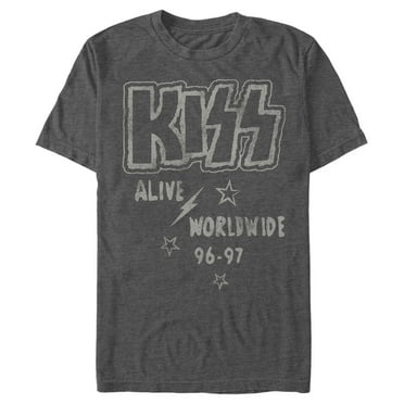 Men's KISS Alive Worldwide  Graphic Tee Charcoal Heather Medium