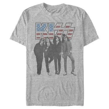 Men's KISS Flag Logo  Graphic Tee Athletic Heather 2X Large