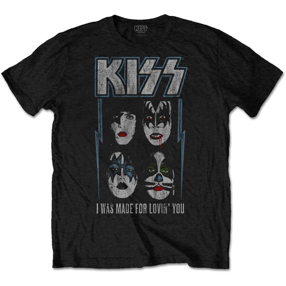 Men's KISS Made For Lovin' You Slim Fit T-shirt Medium Black
