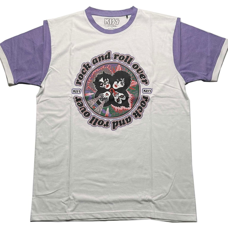 Men's KISS Rock And Roll Over Baseball Jersey X-Large Purple