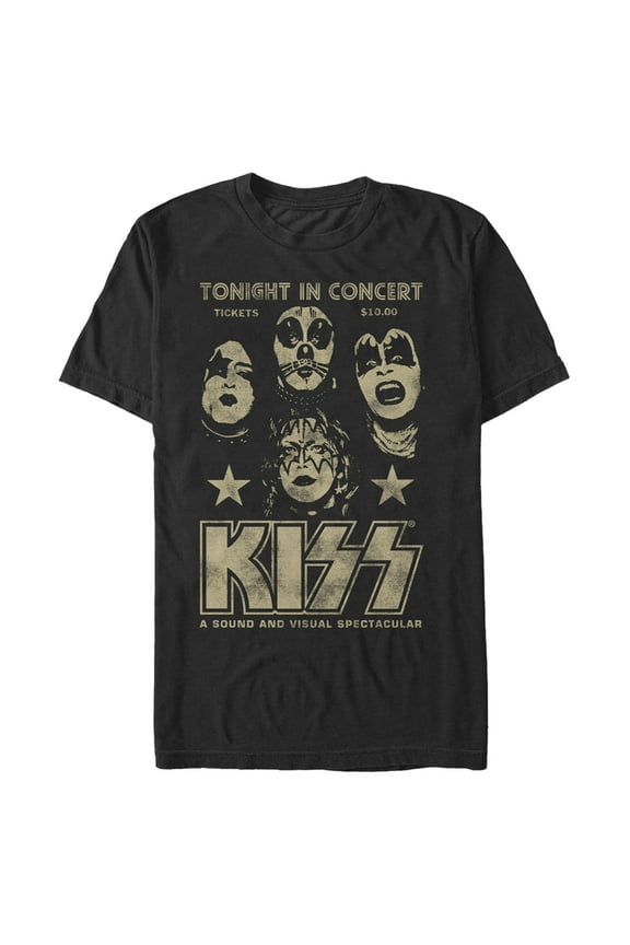 Men's KISS Tonight in Concert  Graphic Tee Black X Large