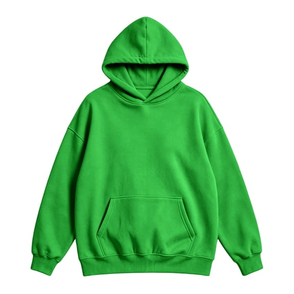 Men's Kangaroo Pocket Hoodie Hooded Long Sleeve Solid with Warm Cozy Soft Touch Pullover Basic Top for Fall Winter Everyday Wear and Weekend Outings Green 5XL
