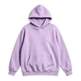 thumbnail image 1 of Men's Kangaroo Pocket Hoodie Hooded Long Sleeve Solid with Warm Cozy Soft Touch Pullover Basic Top for Fall Winter Everyday Wear and Weekend Outings Light Purple 5XL, 1 of 4