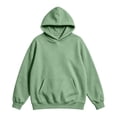 thumbnail image 1 of Men's Kangaroo Pocket Hoodie Hooded Long Sleeve Solid with Warm Cozy Soft Touch Pullover Basic Top for Fall Winter Everyday Wear and Weekend Outings Mint Green M, 1 of 4