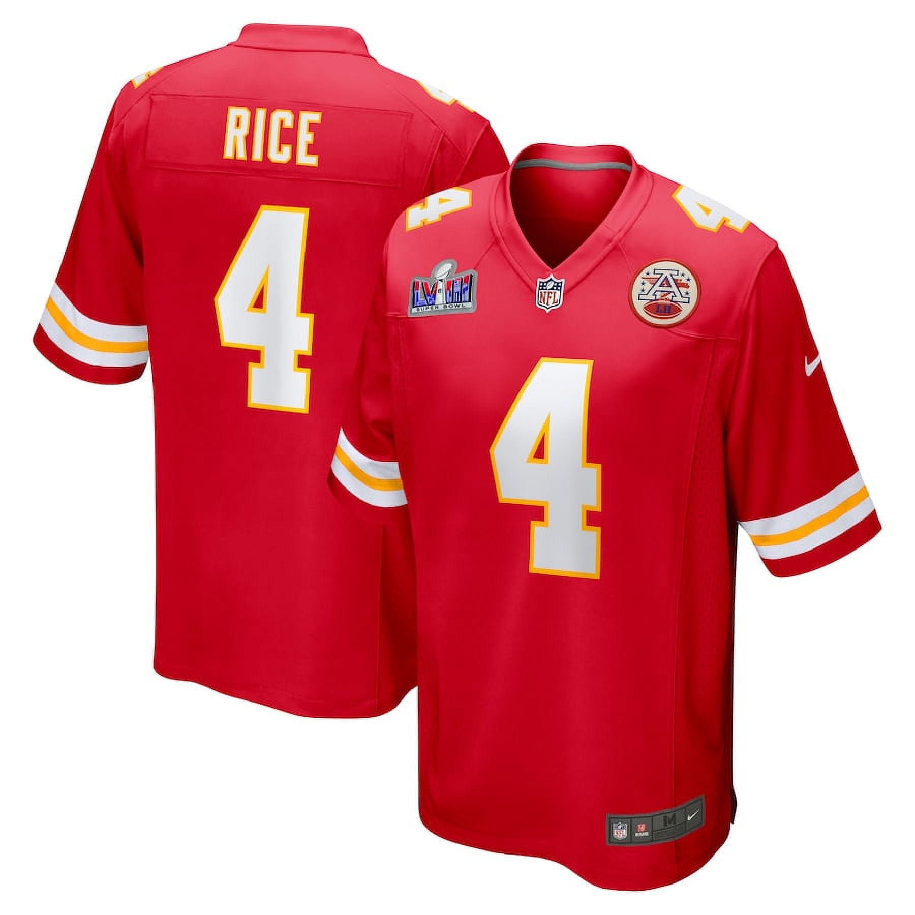 Men's Kansas_City_Chiefs Rashee Rice Red Super Bowl LVIII Game Tshirt