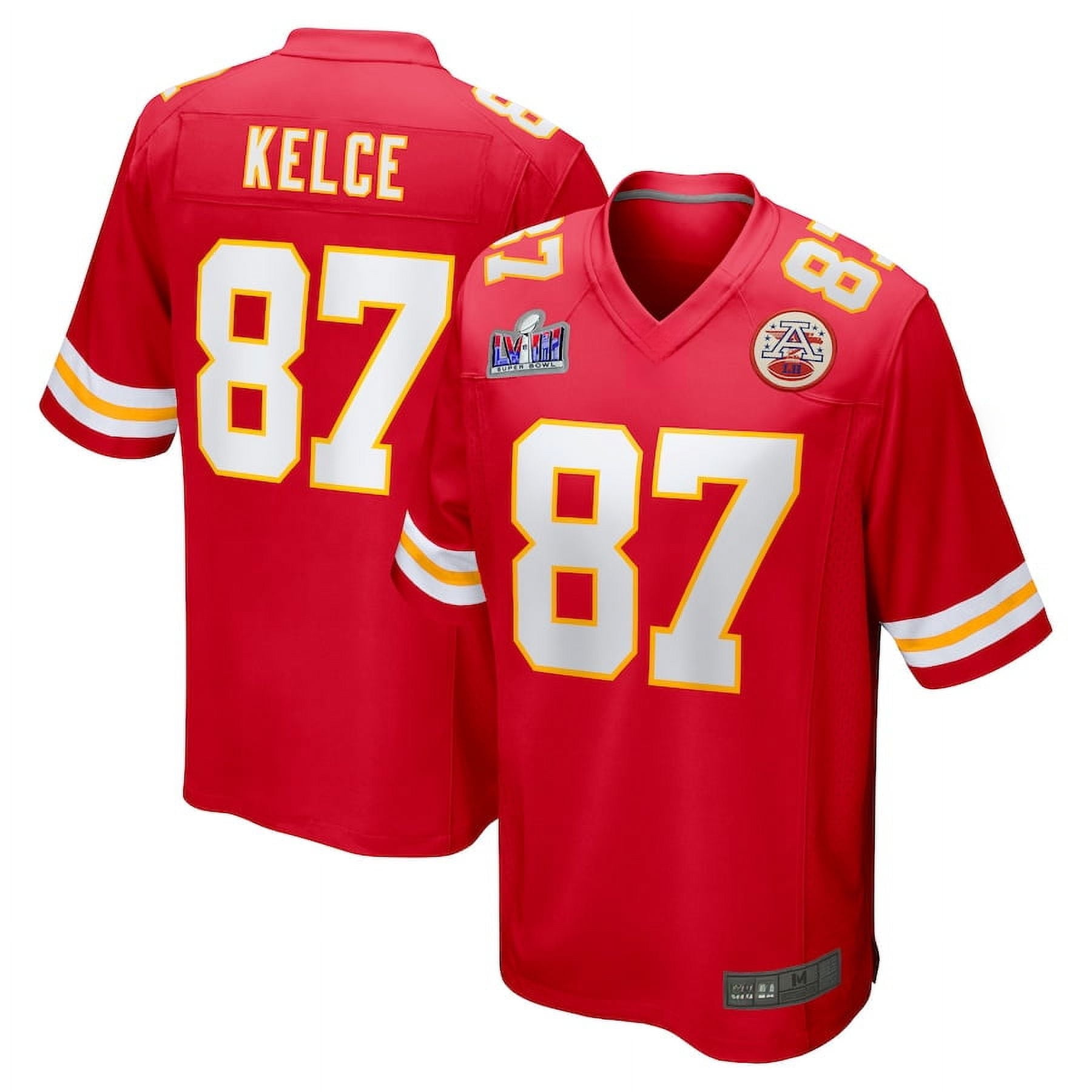 Men's Kansas_City_Chiefs Travis Kelce Red Super Bowl LVIII Game Tshirt
