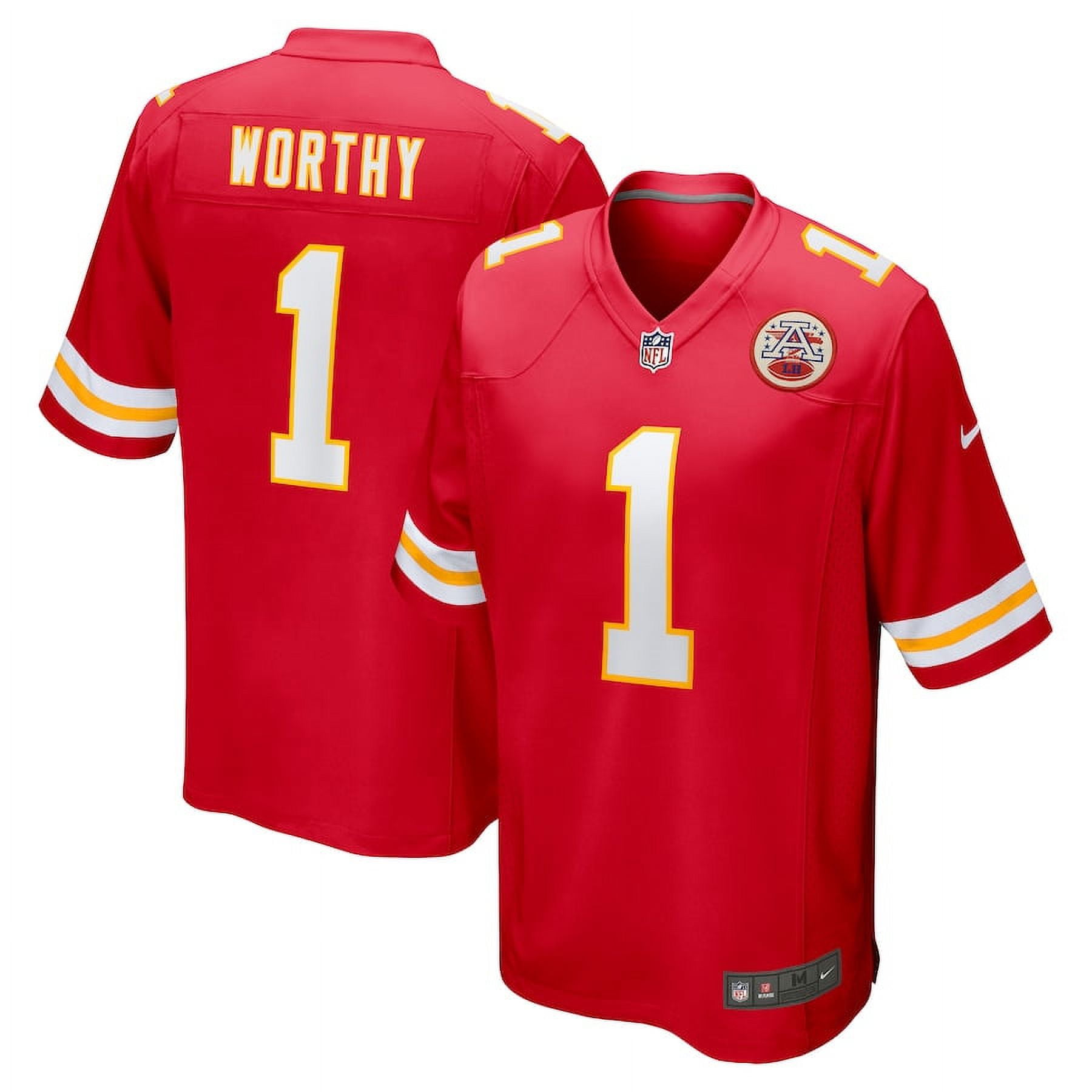 Men's Kansas_City_Chiefs Xavier Worthy Red 2025 NFL Draft First Round