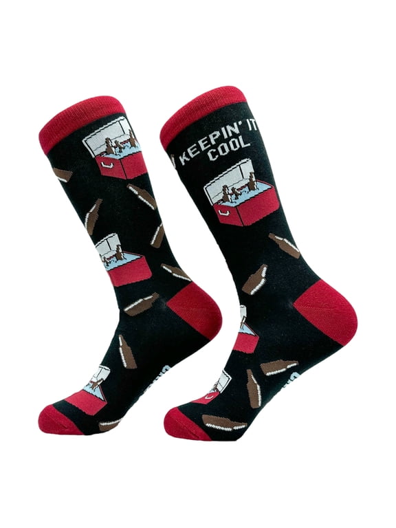Men's Keepin It Cool Socks Funny Cold Beer Drinking Lovers Footwear