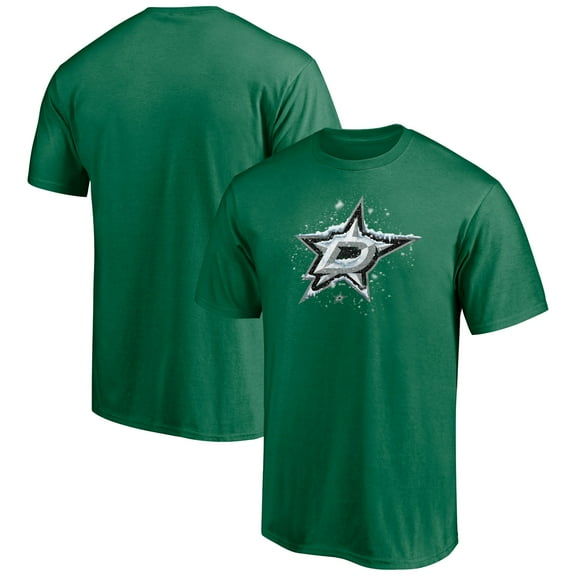 Men's Kelly Green Dallas Stars Snow Logo T-Shirt