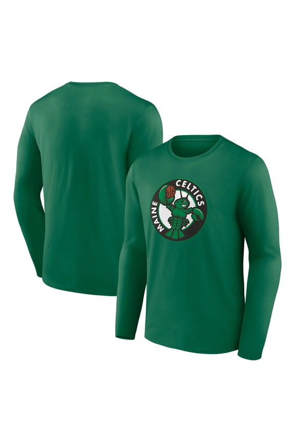 Men's Kelly Green Maine Celtics Primary Logo Long Sleeve T-Shirt