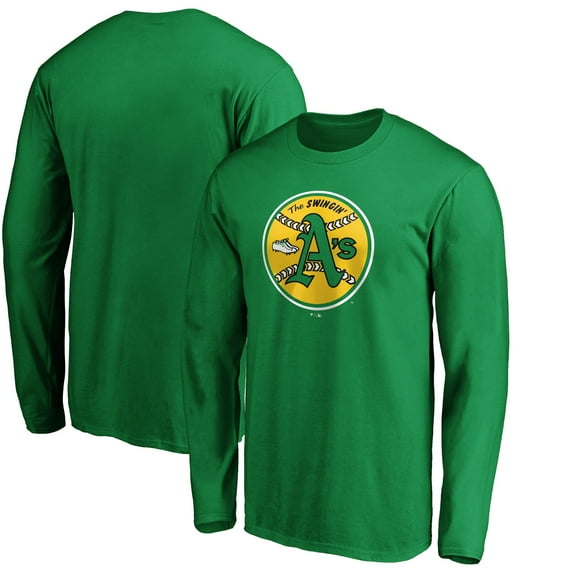 Men's Kelly Green Athletics Cooperstown Collection Huntington Logo Long Sleeve T-Shirt