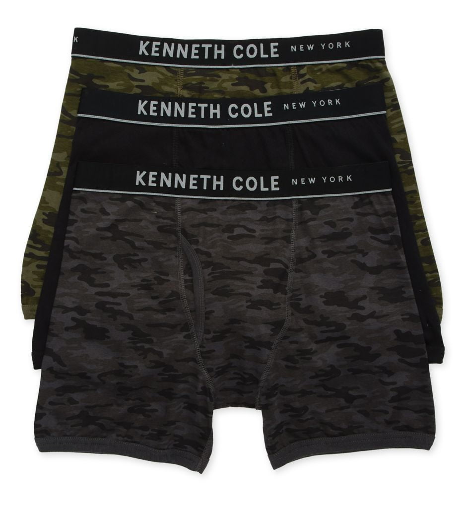 Men's Kenneth Cole 52W1019 100% Cotton Classic Fit Boxer Brief - 3 Pack ...
