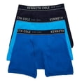 thumbnail image 1 of Men's Kenneth Cole 52W1019 100% Cotton Classic Fit Boxer Brief - 3 Pack (Navy/Blue S), 1 of 1
