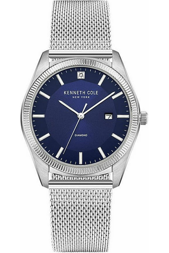Men's Kenneth Cole New York Genuine Diamond Silver Tone Watch KC51022020A