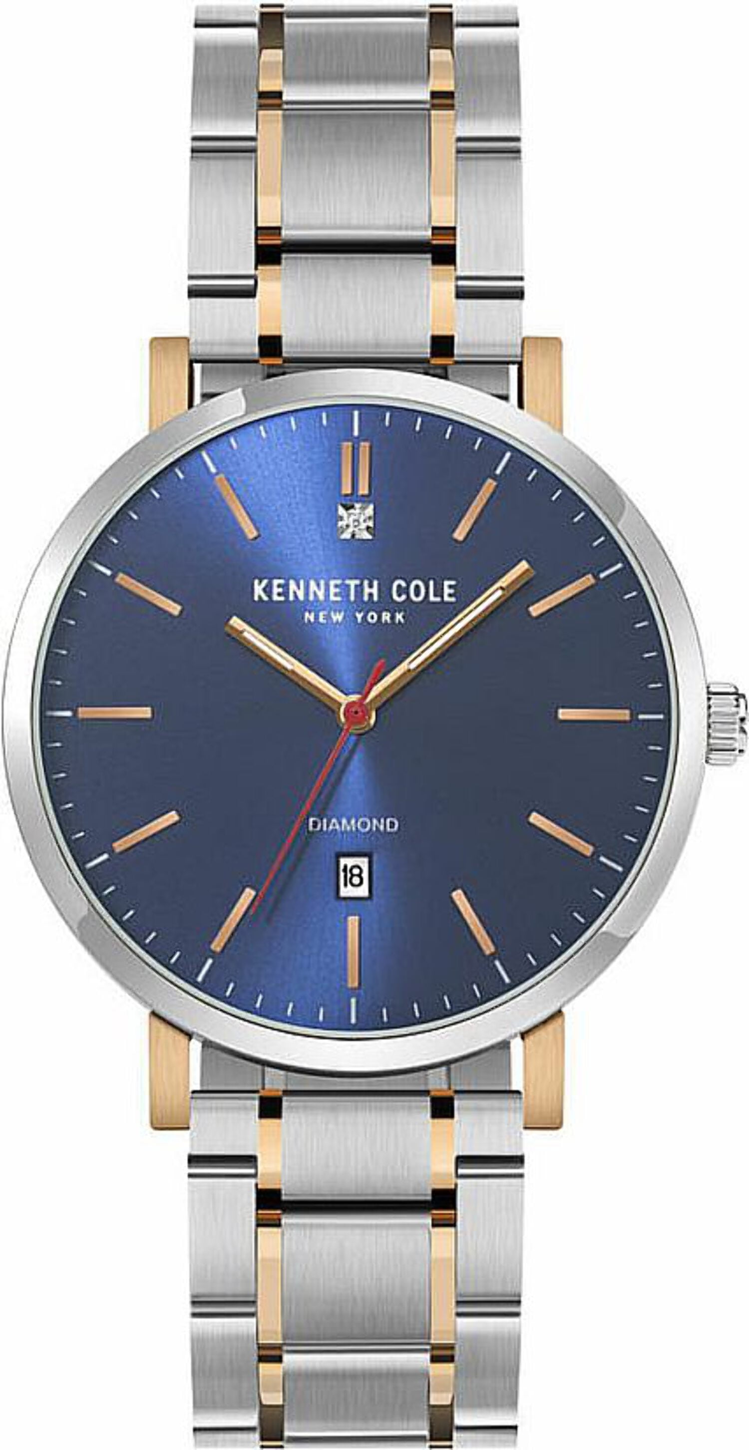 Kenneth Cole New York Orologio Uomo Donna 10030803 – Analogico Al Quarzo Giapponese, Cassa In Acciaio 38mm, Bracciale A Maglie, Impermeabile 50m, Quadrante Con Pietre