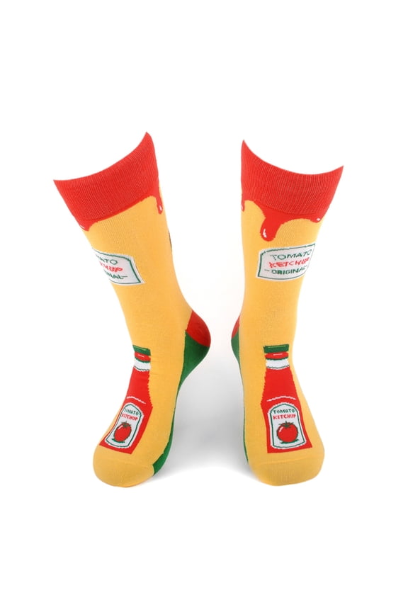 Men's Ketchup Bottle Novelty Socks