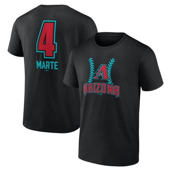 Men's Ketel Marte Black Arizona Diamondbacks Name & Number Fastball T-Shirt