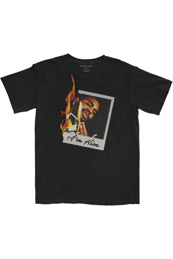Men's Kevin Gates Polaroid Flame Slim Fit T-shirt Large Black
