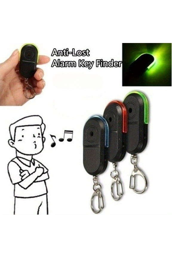 Men's Key Finder 3-Piece Set  Features Anti-Loss Alarm, Whistle Activation, and LED Light