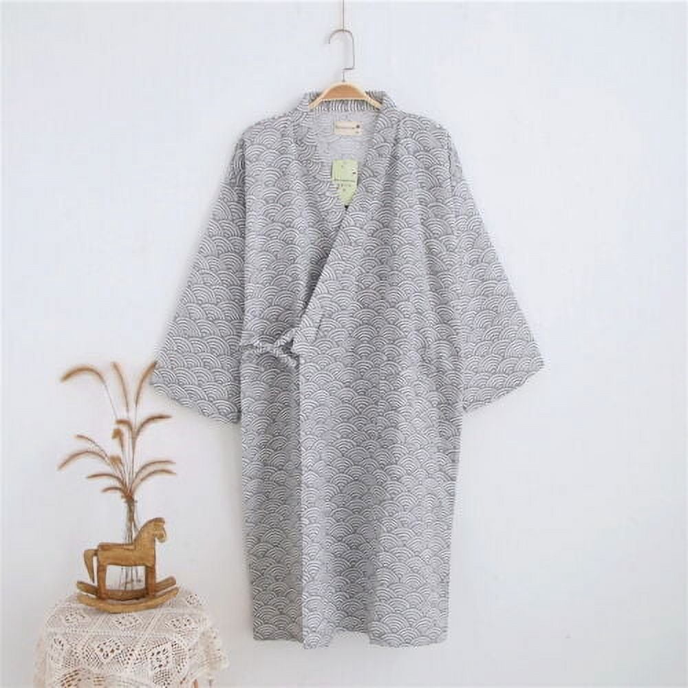 Men's Kimono Yukata Cotton Japanese Bathrobe Traditional Gown Nightwear -  Walmart.com