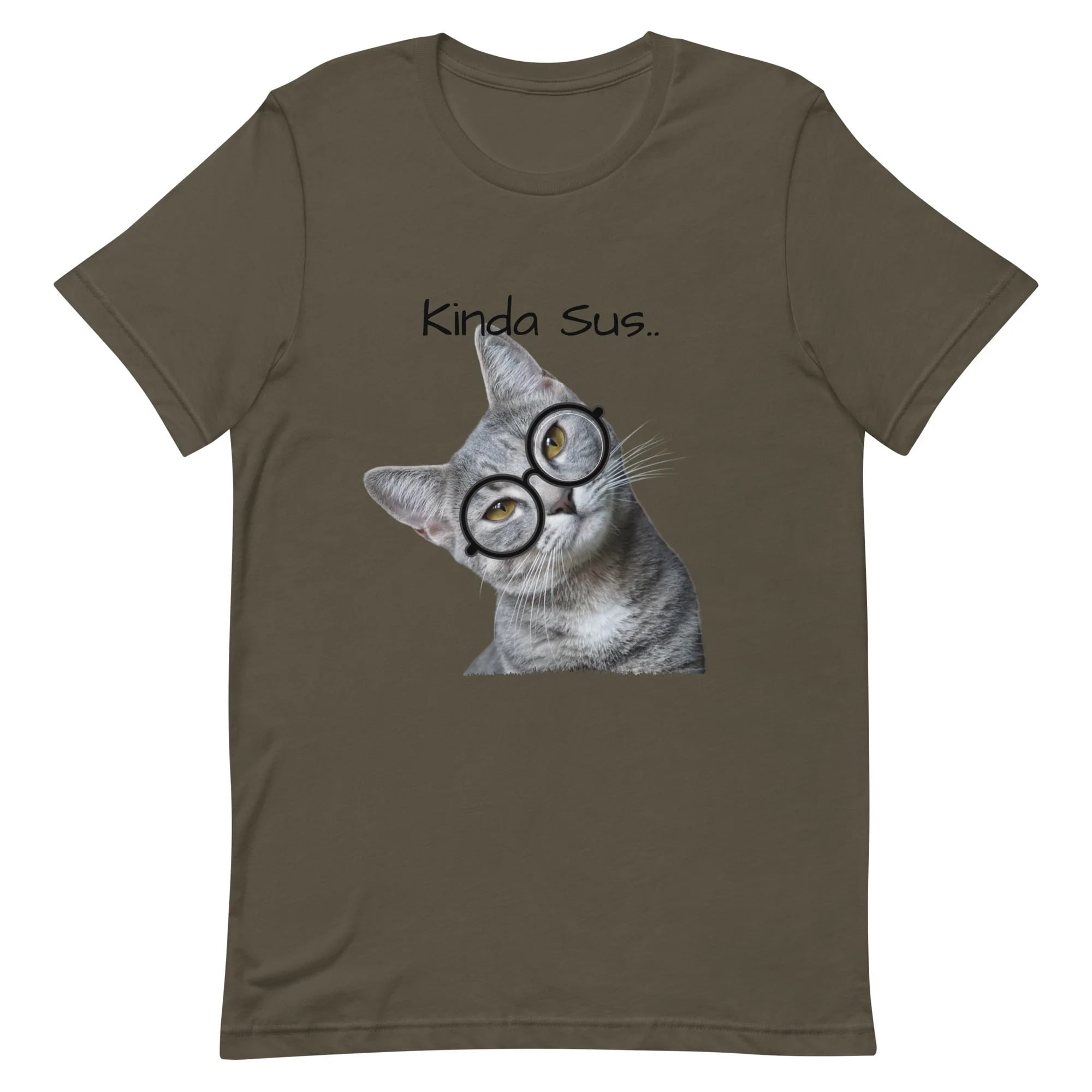 Cat with glasses t shirt hotsell