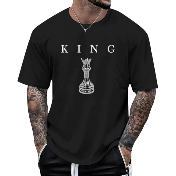 Men's King Chess Shirt Graphic Tees Designer Printed T Shirts for Men Urban Letter T-Shirt Streetwear，men's shirts short sleeve，mens summer shirts，white shirt men