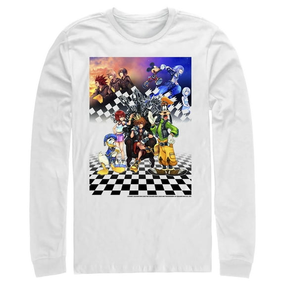 Men's Kingdom Hearts 1.5 Box Art  Long Sleeve Shirt White Large