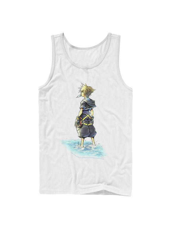 Men's Kingdom Hearts 1 Beach Sora Tank Top White Large