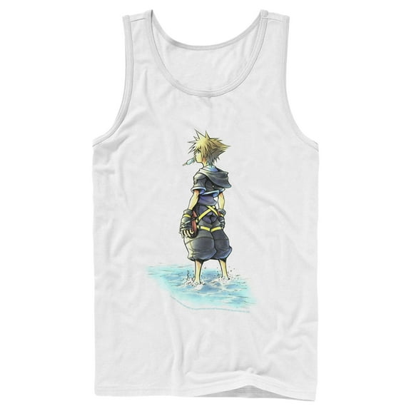 Men's Kingdom Hearts 1 Beach Sora  Tank Top White Medium