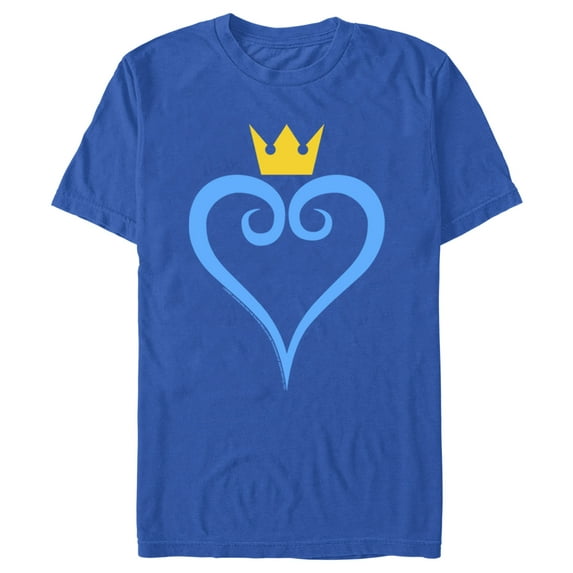 Men's Kingdom Hearts 1 Blue Heart Graphic Tee Royal Blue Small