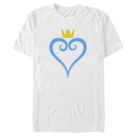 Men's Kingdom Hearts 1 Blue Heart Graphic Tee White 3X Large
