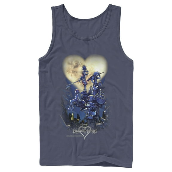 Men's Kingdom Hearts 1 Box Art  Tank Top Navy Blue Medium