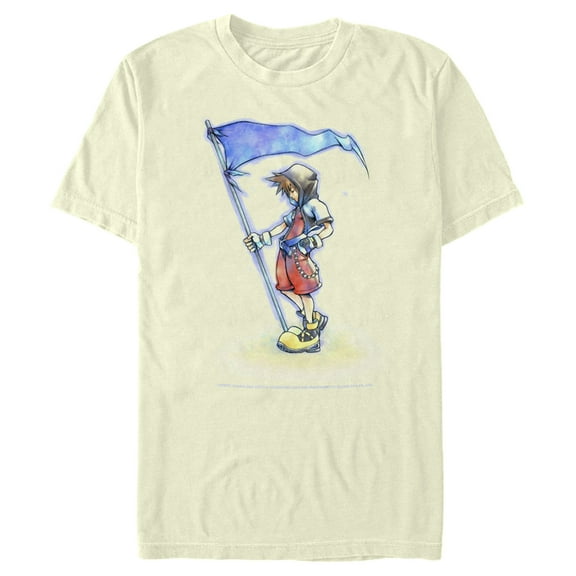 Men's Kingdom Hearts 1 Flags of the Kingdom  Graphic Tee Beige Small